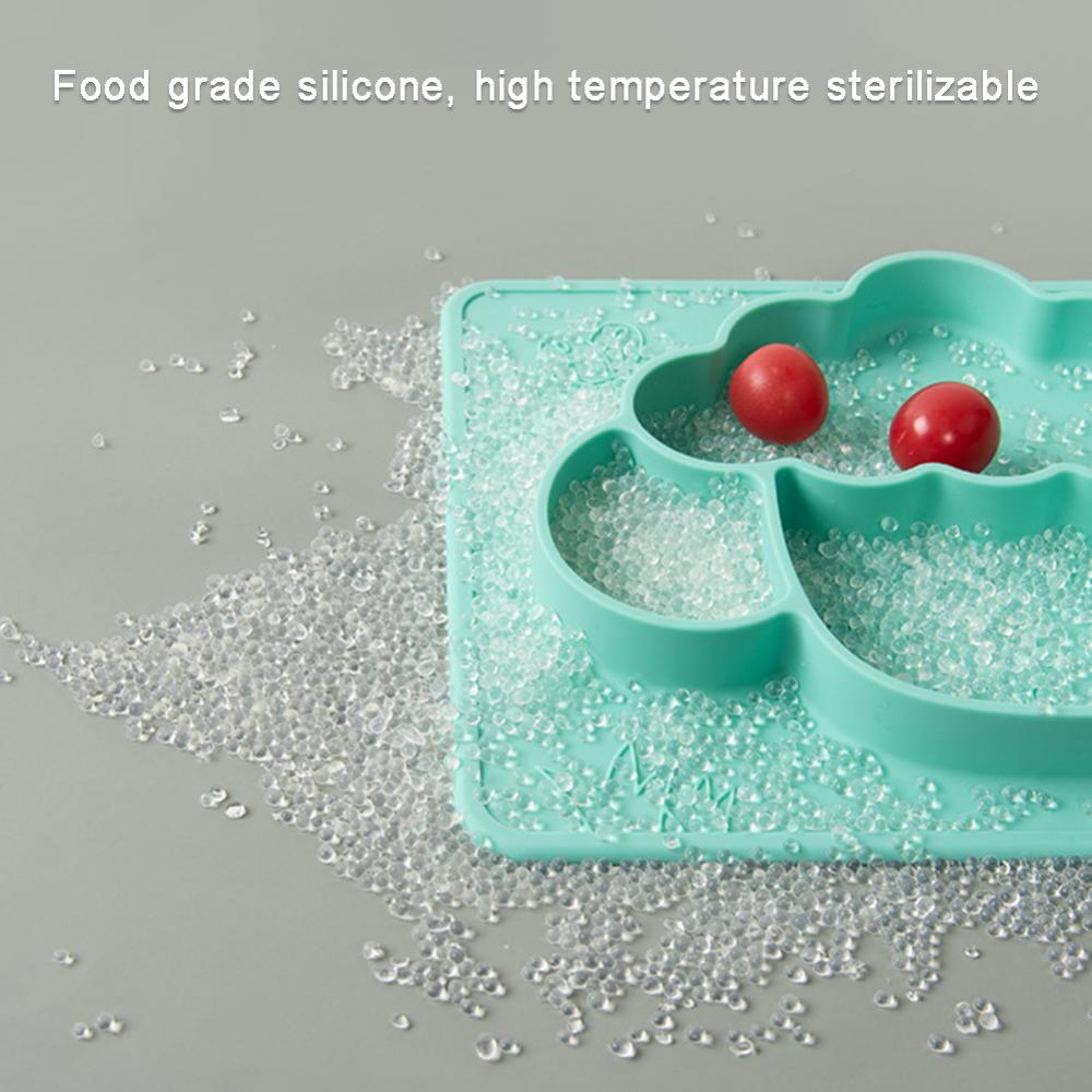 Newborn Child Eating Food Tray Baby Anti-Drop Food Grade Silicone Dinner Plate Non-slip Divided Tableware Food Meal Bowl