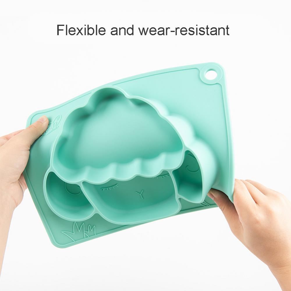 Newborn Child Eating Food Tray Baby Anti-Drop Food Grade Silicone Dinner Plate Non-slip Divided Tableware Food Meal Bowl