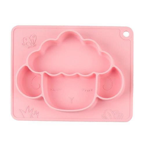 Newborn Child Eating Food Tray Baby Anti-Drop Food Grade Silicone Dinner Plate Non-slip Divided Tableware Food Meal Bowl