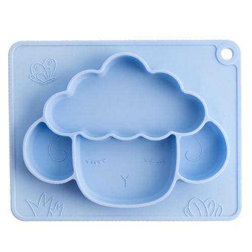 Newborn Child Eating Food Tray Baby Anti-Drop Food Grade Silicone Dinner Plate Non-slip Divided Tableware Food Meal Bowl