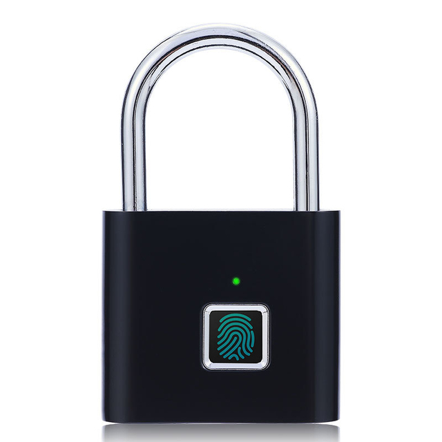 Smart Fingerprint Lock USB Rechargeable Fingerprint Padlock Quick Unlock Zinc Alloy Metal Self Developing Chip for Door Luggage