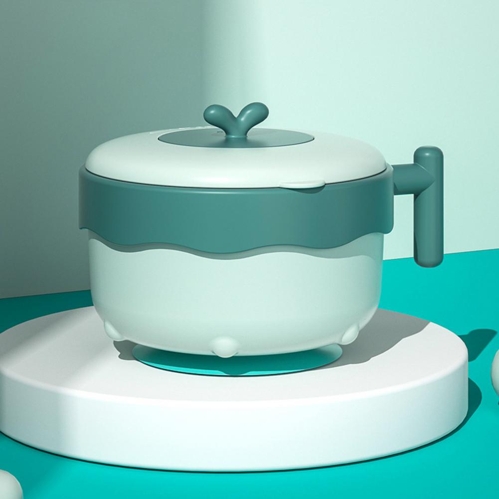 Creative Stainless Steel Bowl with Suction Cup 3 Colors Heat Preservation Anti-fall Lightweight Baby Feeding Bowl for Toddlers