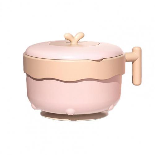 Creative Stainless Steel Bowl with Suction Cup 3 Colors Heat Preservation Anti-fall Lightweight Baby Feeding Bowl for Toddlers