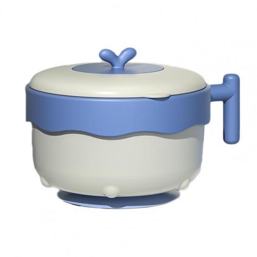 Creative Stainless Steel Bowl with Suction Cup 3 Colors Heat Preservation Anti-fall Lightweight Baby Feeding Bowl for Toddlers