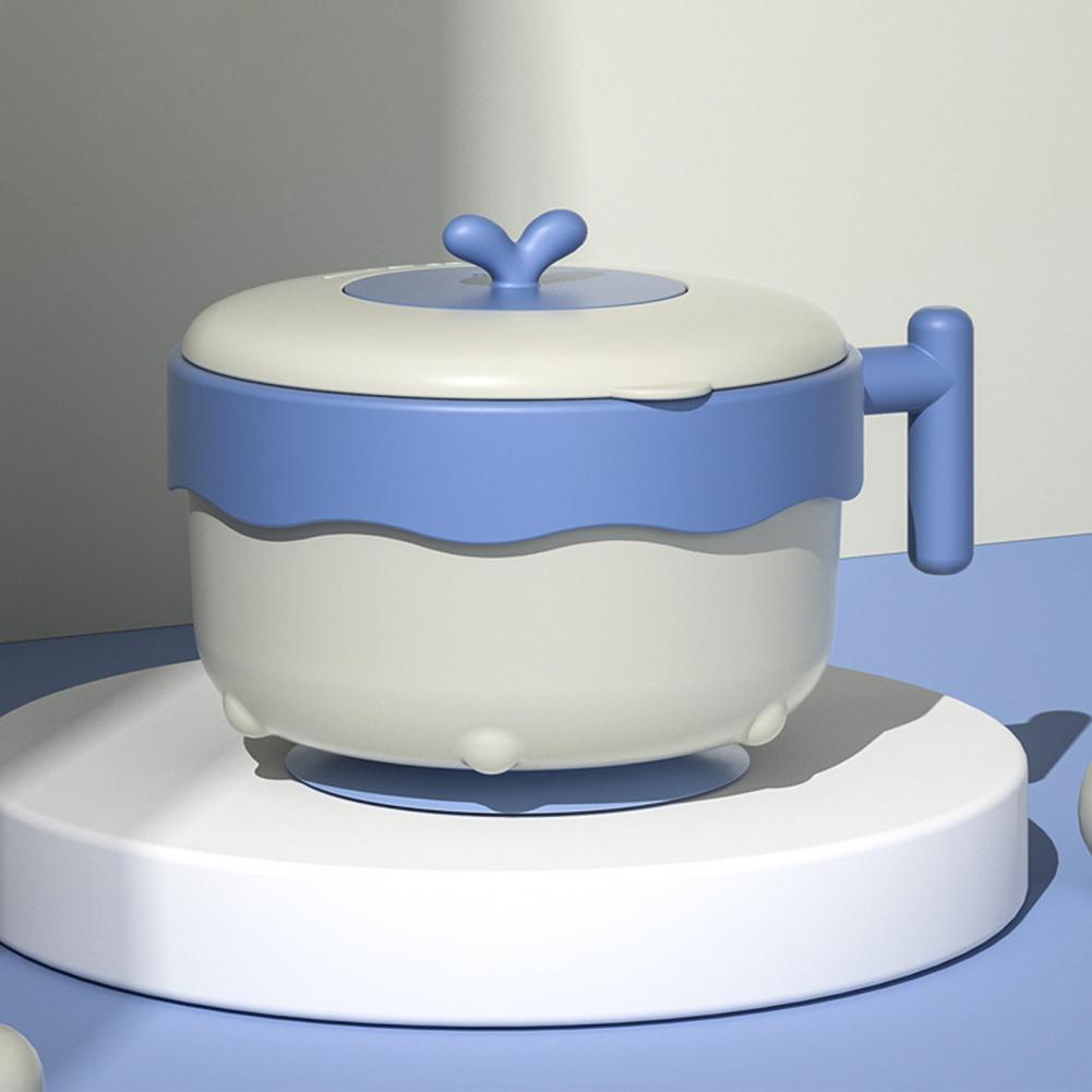 Creative Stainless Steel Bowl with Suction Cup 3 Colors Heat Preservation Anti-fall Lightweight Baby Feeding Bowl for Toddlers
