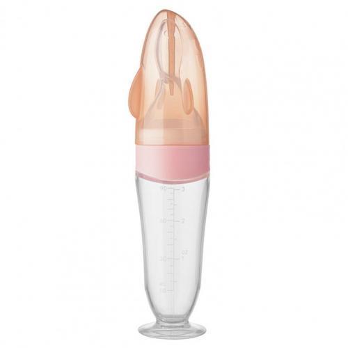 90ml Newborn Baby Feeding Spoon Baby Silicone Rice Paste Bottle Silicone Dropper Feeding Bottle Supplies Baby Spoon Bottles
