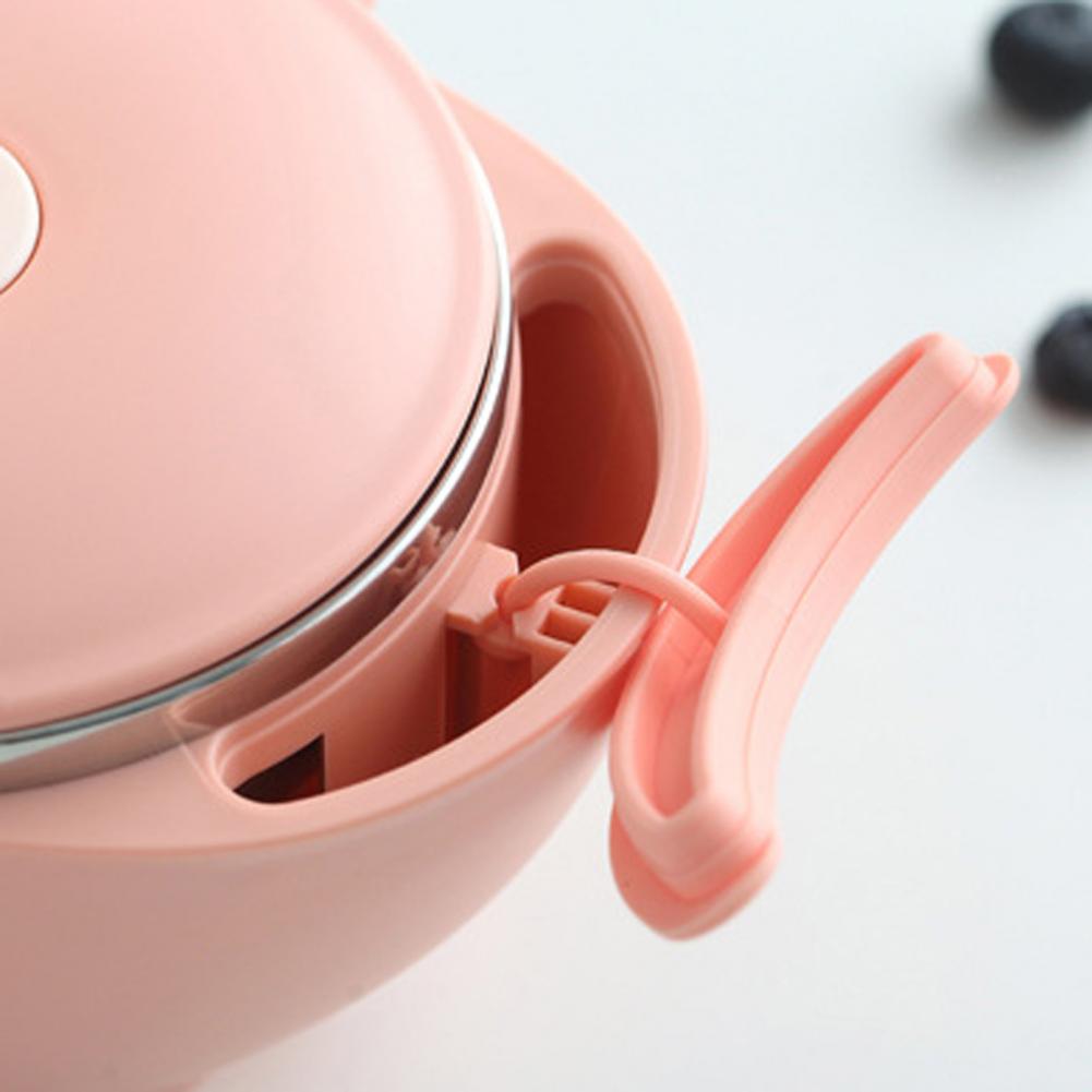 1 Set Safe Baby Dish Ear Handle Water Injection Food Grade Materials Stainless Steel Feeding Bowl Kids Tableware for Toddler