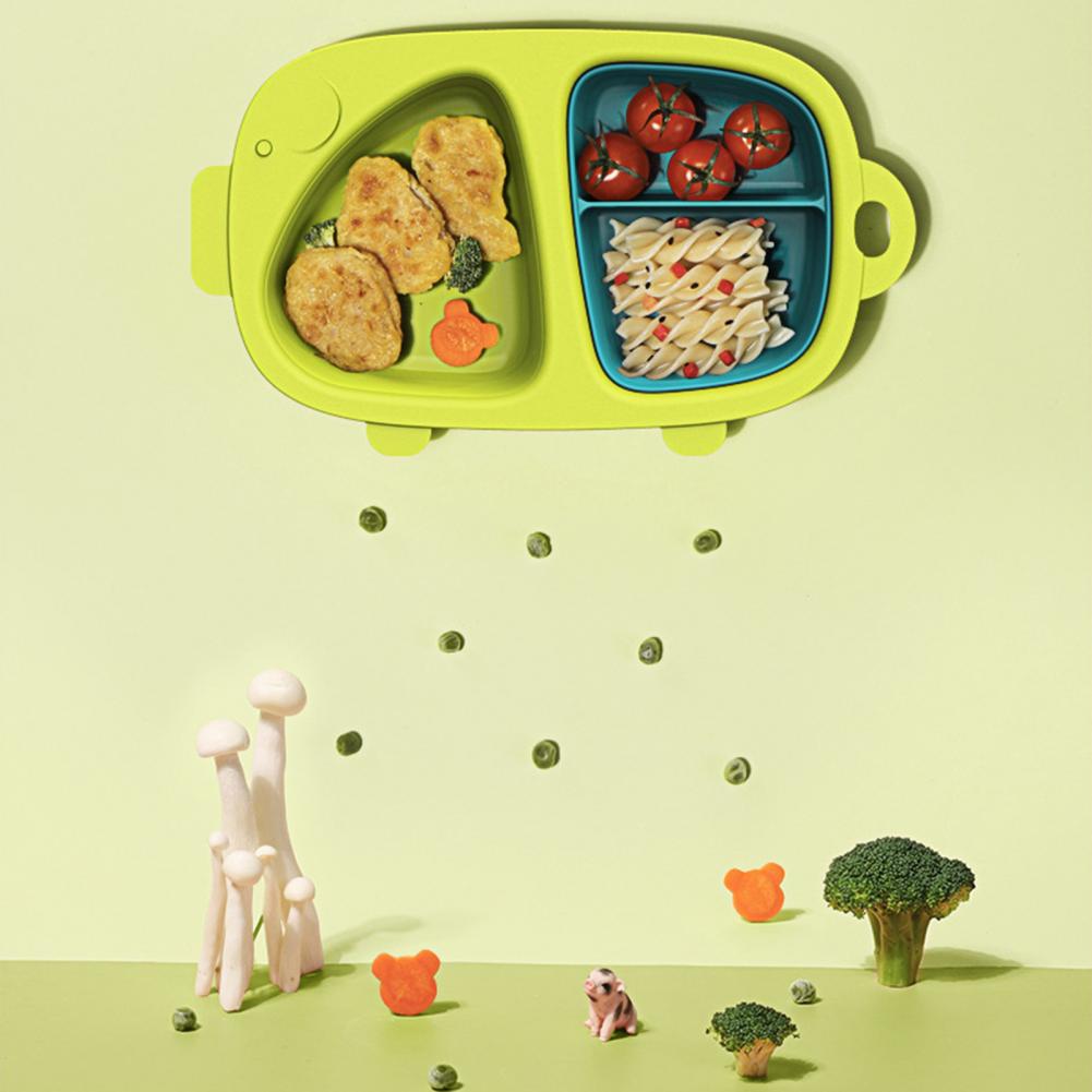 Excellent Toddler Plate PP Newborn No Odor Multi-Compartments Baby BPA Free Cartoon Feeding Plate for Home Daily