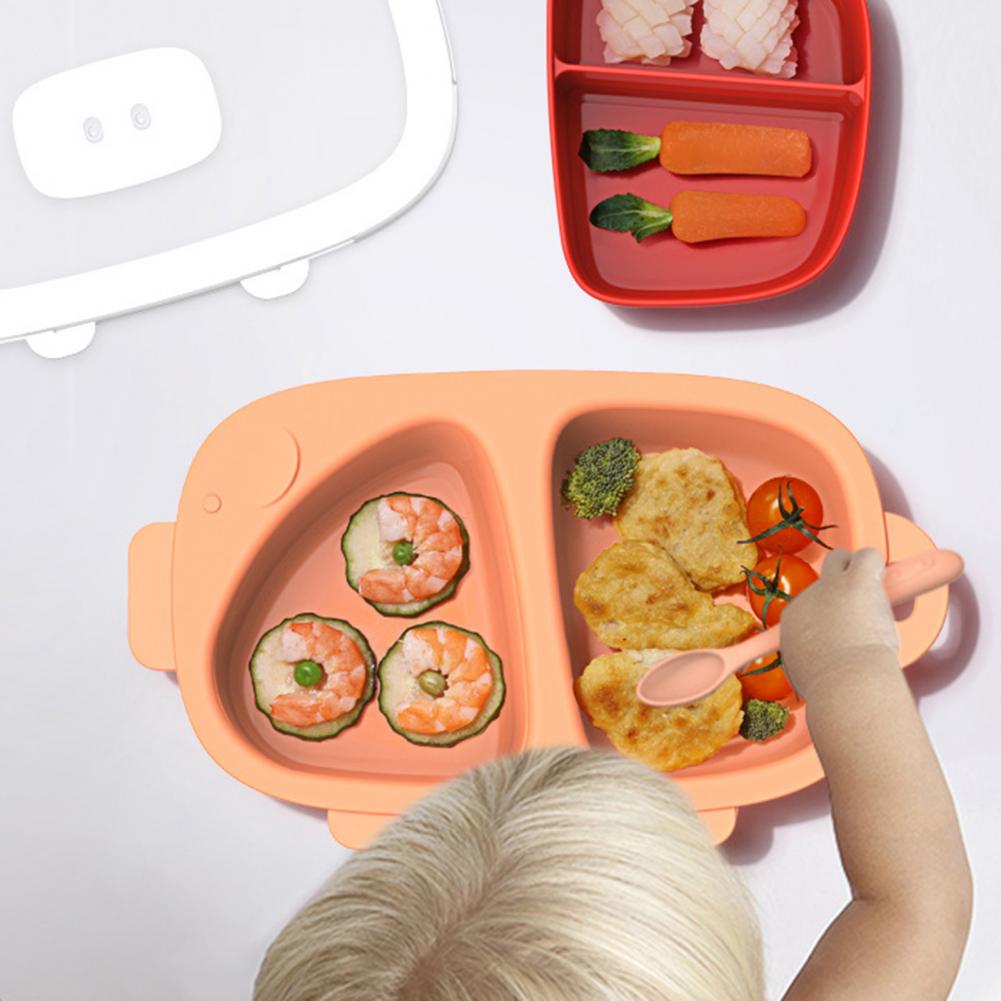 Excellent Toddler Plate PP Newborn No Odor Multi-Compartments Baby BPA Free Cartoon Feeding Plate for Home Daily