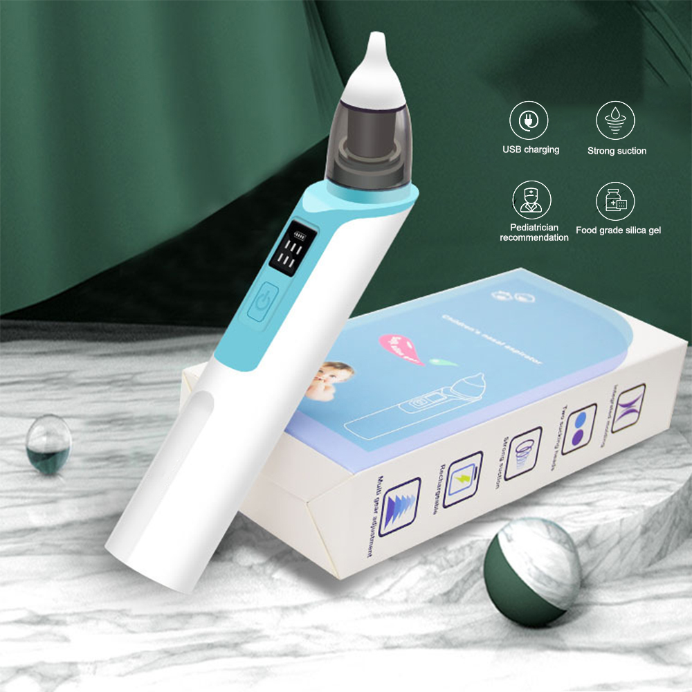 Baby Nasal Aspirator Electric Safe Hygienic Nose Cleaner Silicone Snot Sucker Adjustable Suction Rechargeable for Newborn Infant