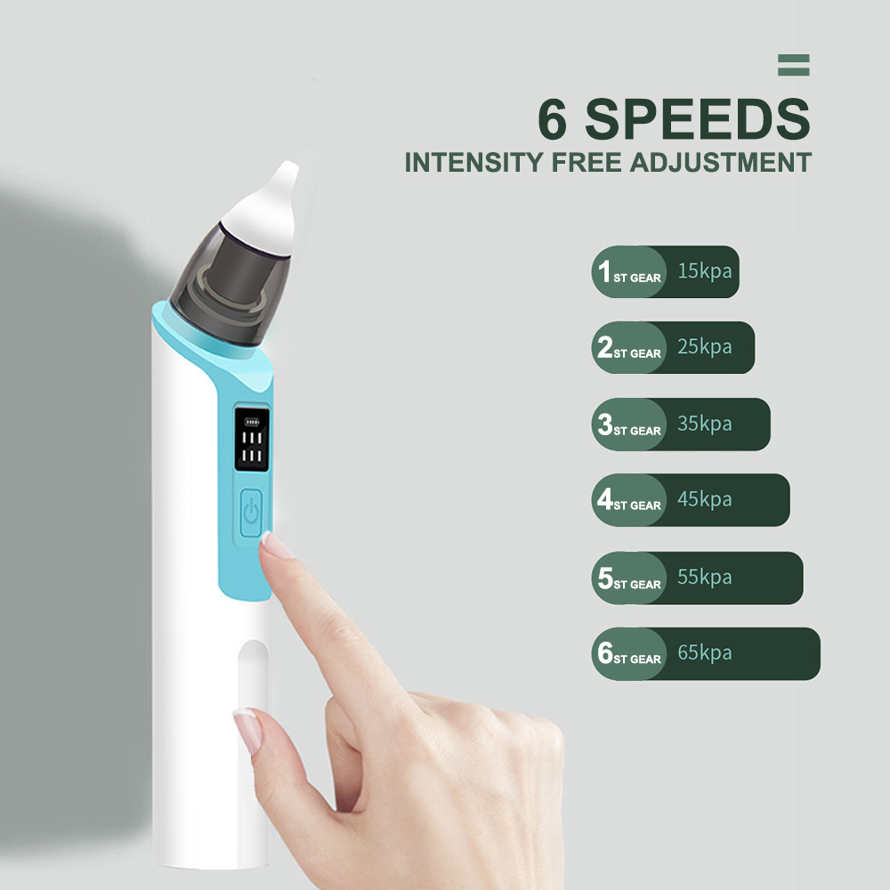Baby Nasal Aspirator Electric Safe Hygienic Nose Cleaner Silicone Snot Sucker Adjustable Suction Rechargeable for Newborn Infant