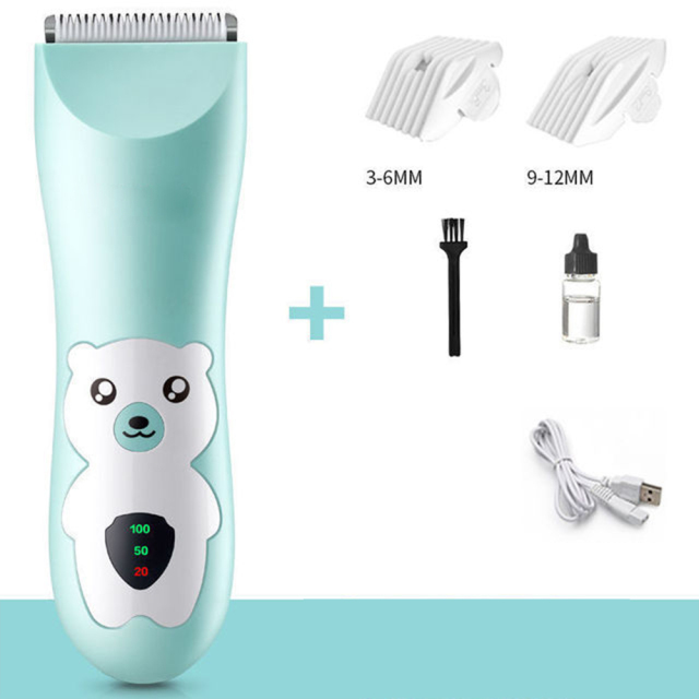 Baby Hair Trimmer Adult Mute Waterproof Kids Hair Clipper Sleep Haircut Home-Use No Oil IPX7 Waterproof Detachable