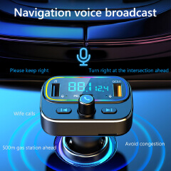 Bluetooth 5.0 FM Transmitter Car MP3 Player Dual USB QC3.0 PD20W Type C Fast Charger Handsfree Car Kit Support U Disk TF Card