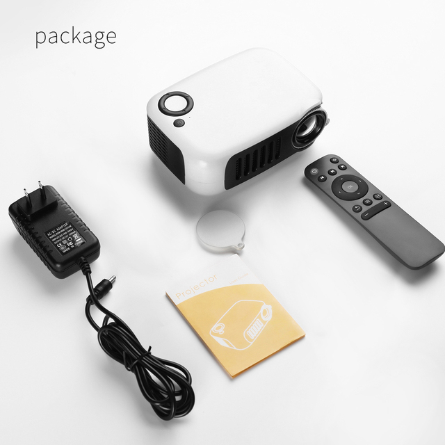 New A2000 Mini Projector 320x240 Pixels 800 Lumens Portable LED Home Multimedia Video Player Built-in Speaker
