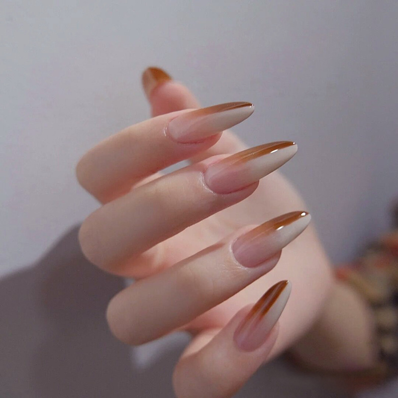 Long fake nail manicure piece finished manicure patch nail sticker manicure sticker view 2