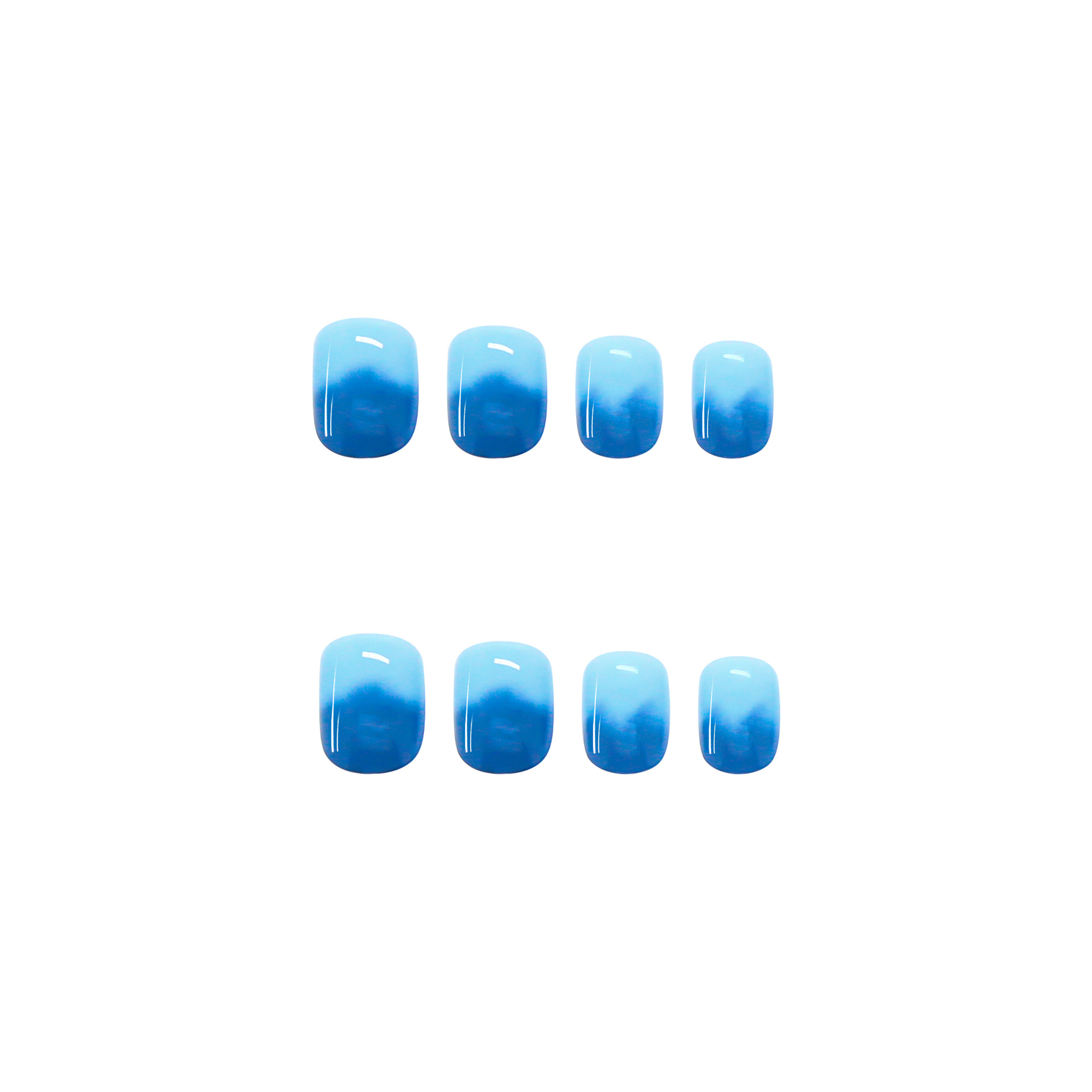 Short blue gradient nail stickers detachable finished manicure simple ins nails view 4