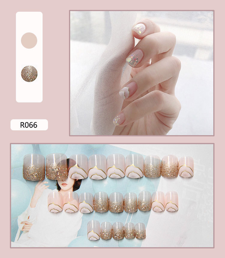 New fake nails nail stickers finished patch ins net red hill manicure 24 pieces