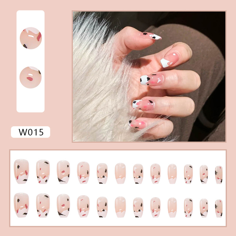 Hot girl sweetheart cow manicure wearing nail removable nail sticker nail sticker nail sticker finished product