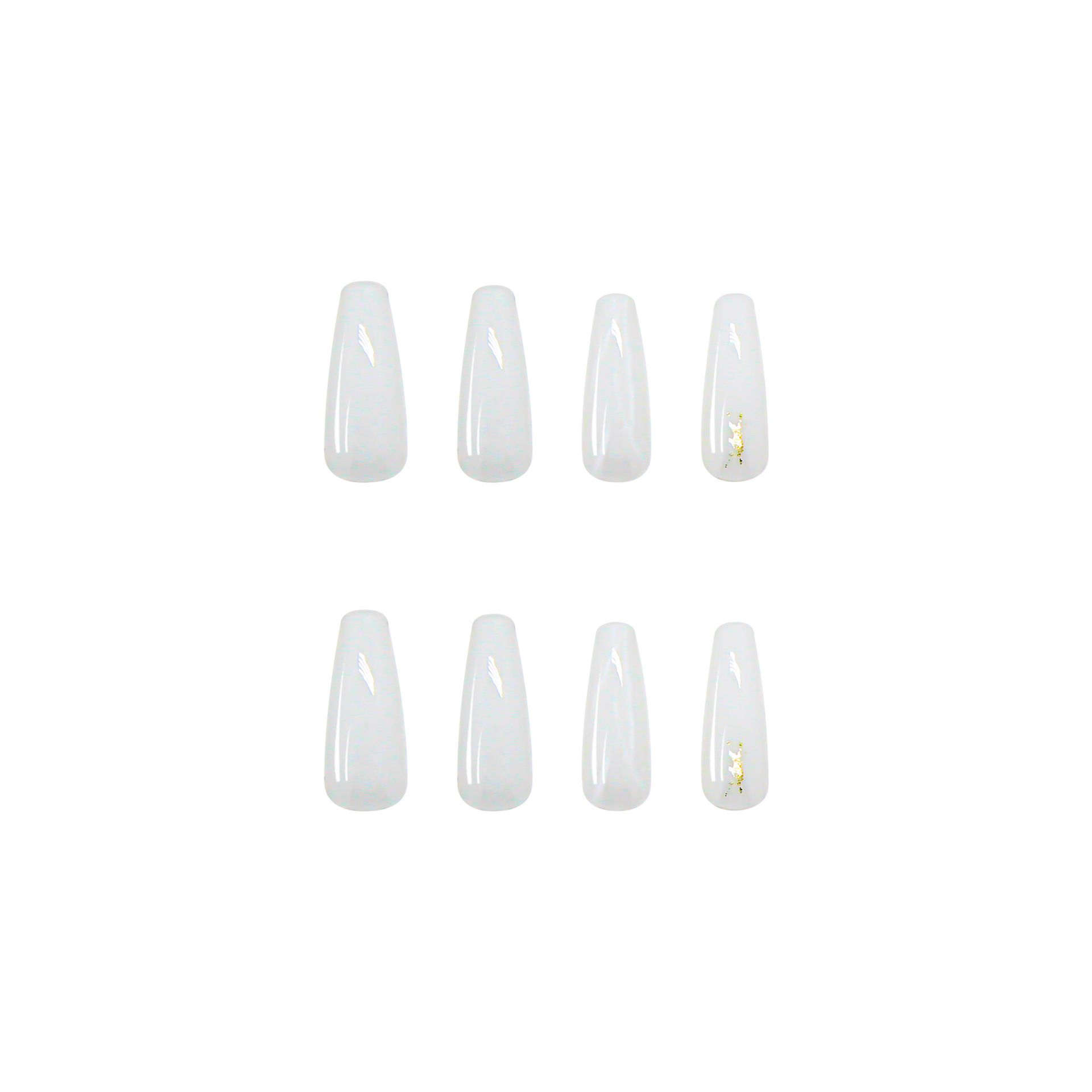 Long Ballet Fake Nails Smudged Marble Nail Stickers Nail Stickers 24 Pieces