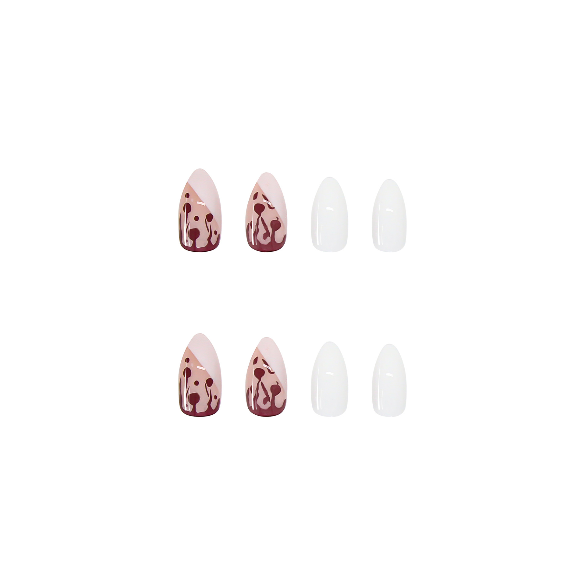 24pcs red water drop beveled edge nail stickers removable manicure finished nail piece view 4