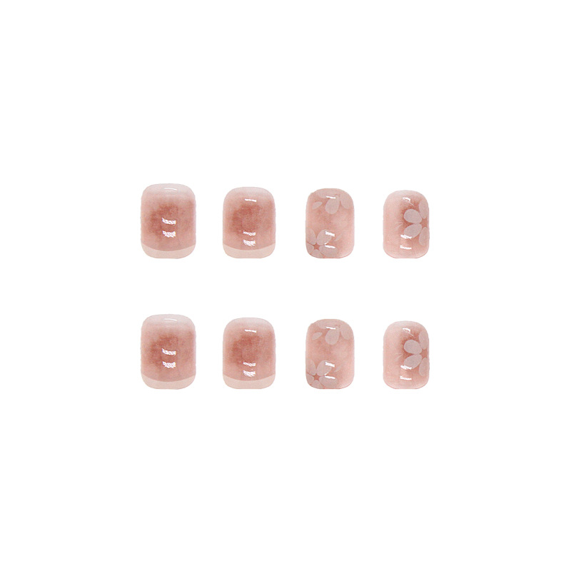 24pcs free engraving and grinding manicure patch powder transparent flower girl cute view 4