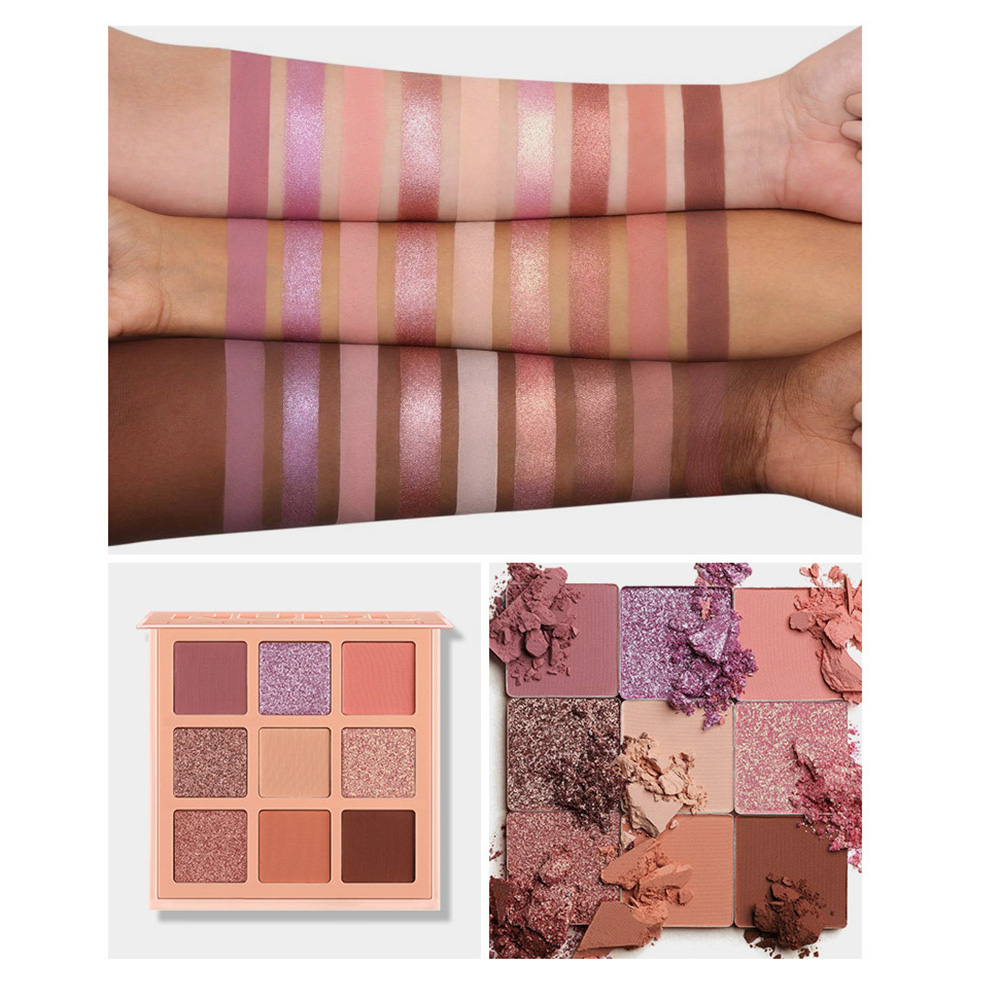 Mode eyeshadow palette 9 Kleuren Matte Oogschaduw palette Glitter oogschaduw Make-Up Naakt Make set Korea Cosmetica view 6