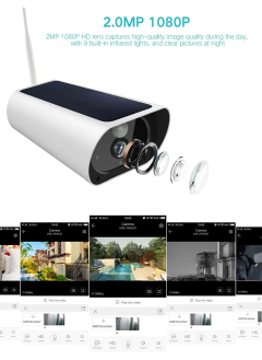 Solar WiFi IP Camera 1080P HD Outdoor Charging Battery Wireless Security Camera PIR Motion Detectio  Not equipped with battery