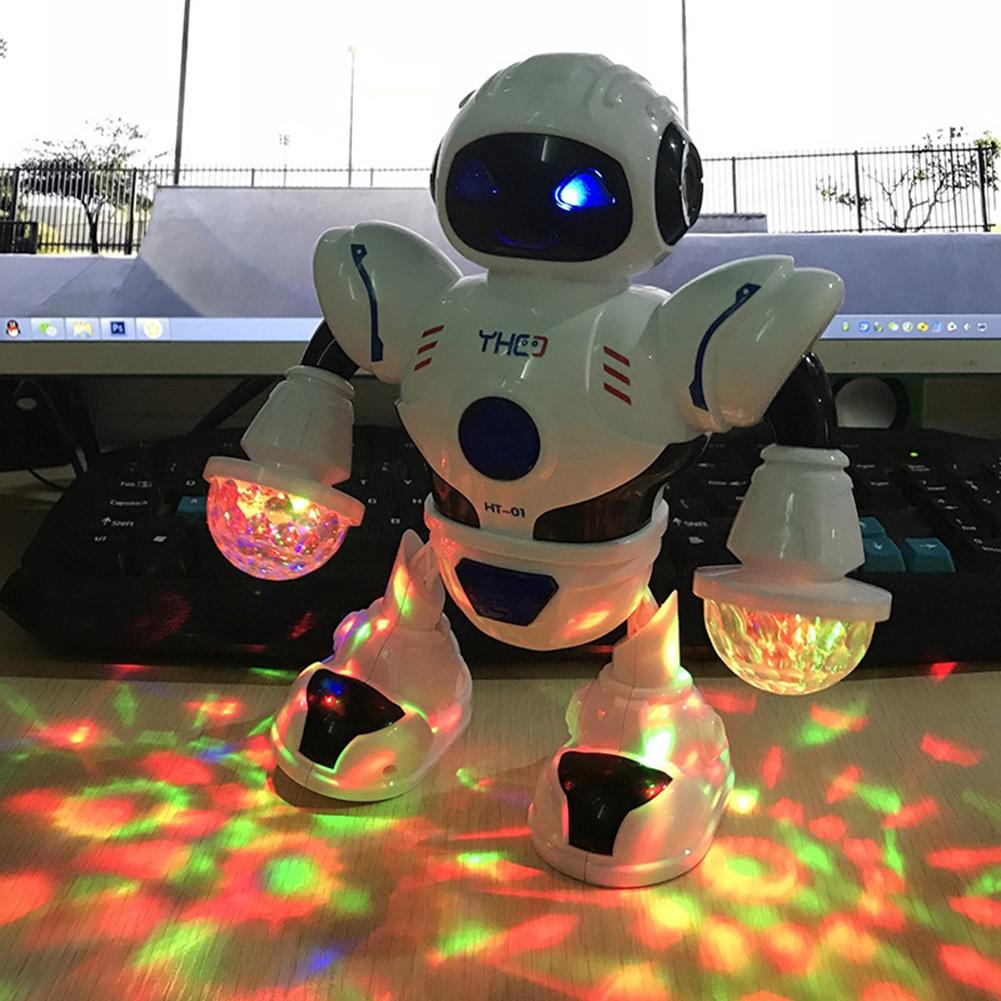 Electric Dancing Walking Musical Model Robot with Colorful Flashing Light Kids Interactive Education