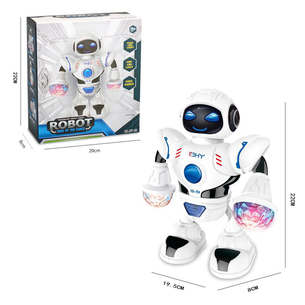 Electric Dancing Walking Musical Model Robot with Colorful Flashing Light Kids Interactive Education