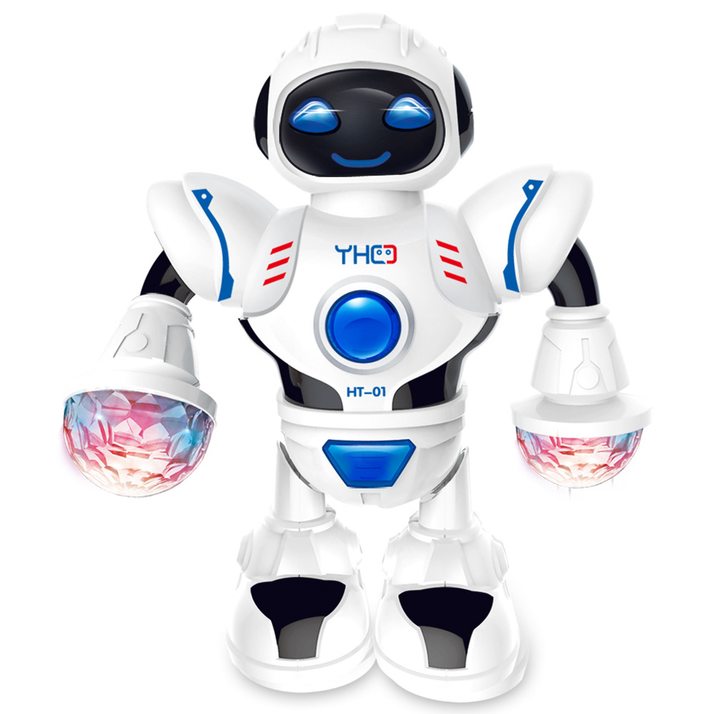 Electric Dancing Walking Musical Model Robot with Colorful Flashing Light Kids Interactive Education
