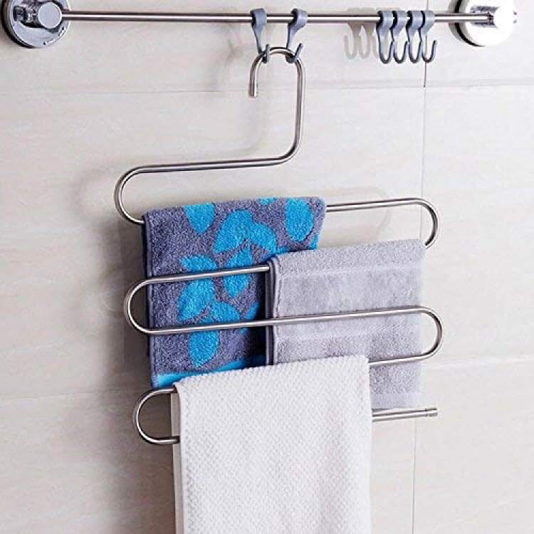 6 Pcs Heavy metallic stainless steel 5 layers trousers hangers.