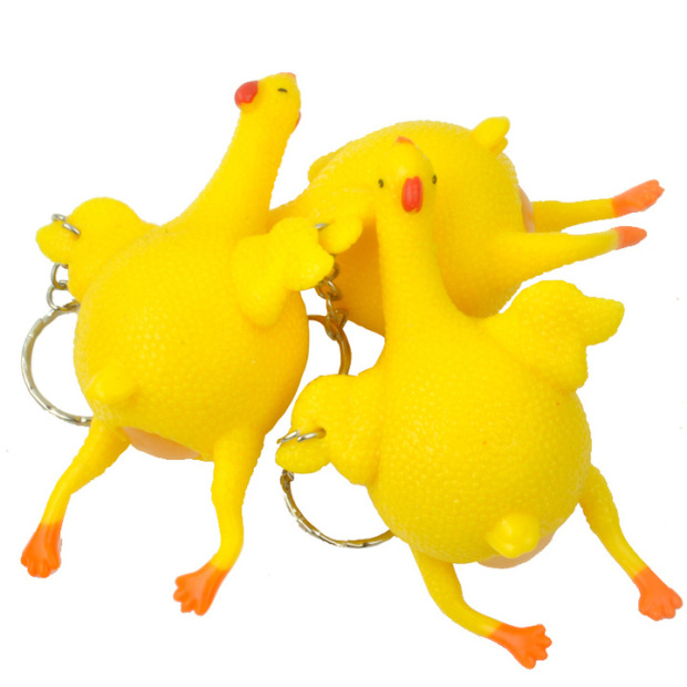 Funny Toys Vent Chicken Keychain Squeeze Layer Decompression Tricky Funny Toy Chicken Novelty & Gag Toys