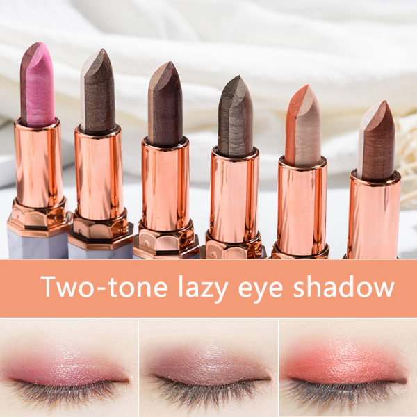Two-Tone Eyeshadow Stereo Gradien Shimmer Double Color Eye Shadow Cream Makeup