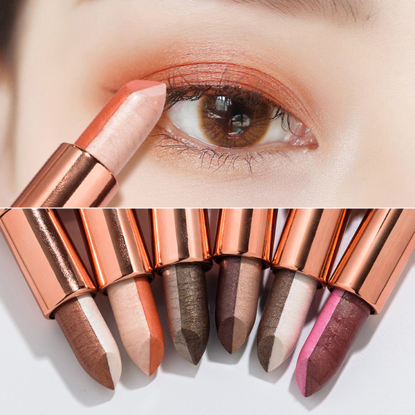 Two-Tone Eyeshadow Stereo Gradien Shimmer Double Color Eye Shadow Cream Makeup