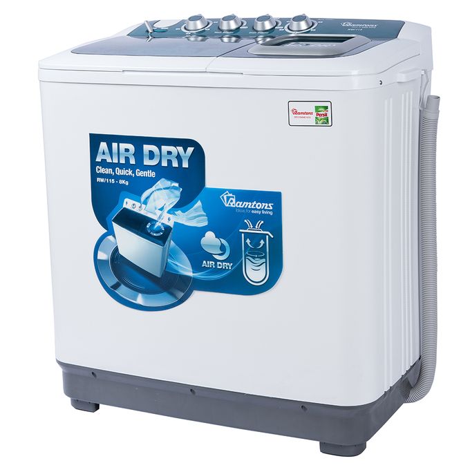 Ramtons RW/115 -Twin Tub 8Kg Washer - White