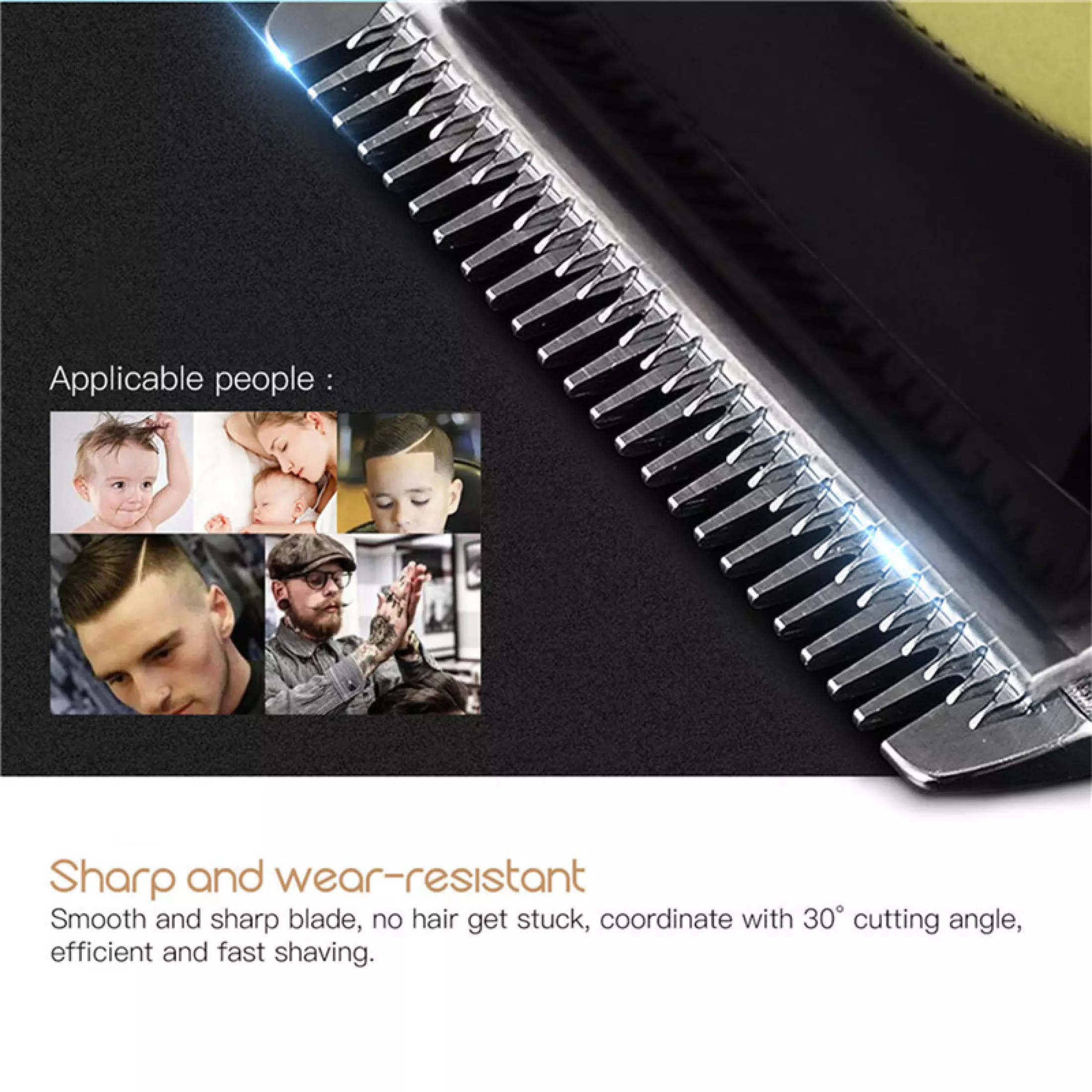Electric Hair Clipper Adjustable Rechargeable Hair Trimmer LCD Display Razor for Hair 4 Limit Combs for Adults Men's hair clipper cordless Cutter LED display Wireless Hair Cutter