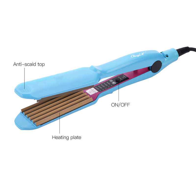 Temperature Adjustable Corrugated Hair Crimper Corn Plate Corn Perm Splint Hair Styling Tool
