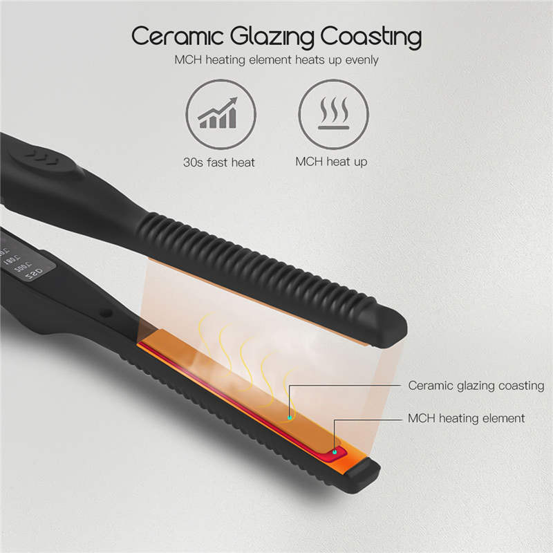2 In 1 Hair Iron Ultra-Thin Hair Styling Tool with 4 gears Temperature Ceramic Flat Iron for Short Middle Hair Hair Straightener 4 Temperature Settings