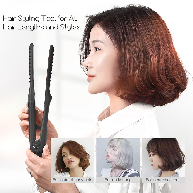2 In 1 Hair Iron Ultra-Thin Hair Styling Tool with 4 gears Temperature Ceramic Flat Iron for Short Middle Hair Hair Straightener 4 Temperature Settings