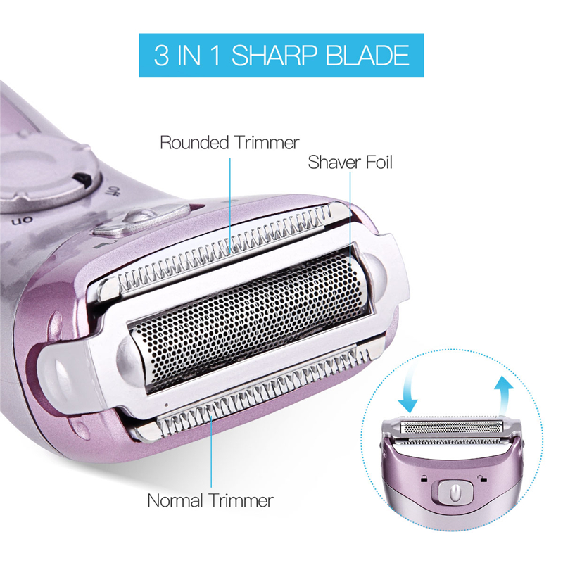 Electric Women Epilator Waterproof Lady Shaver Wet and Dry Use Hair Removal Shaving for Whole Body