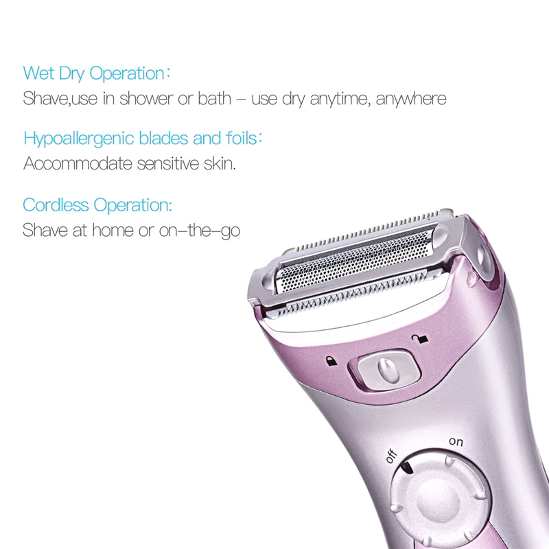 Electric Women Epilator Waterproof Lady Shaver Wet and Dry Use Hair Removal Shaving for Whole Body