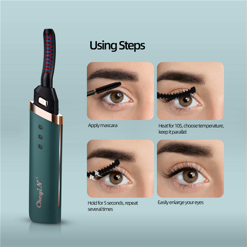 Electric Heated Eyelash Curler USB 10s Heating Long Lasting Eyelash Natural Curling Make-Up Tool