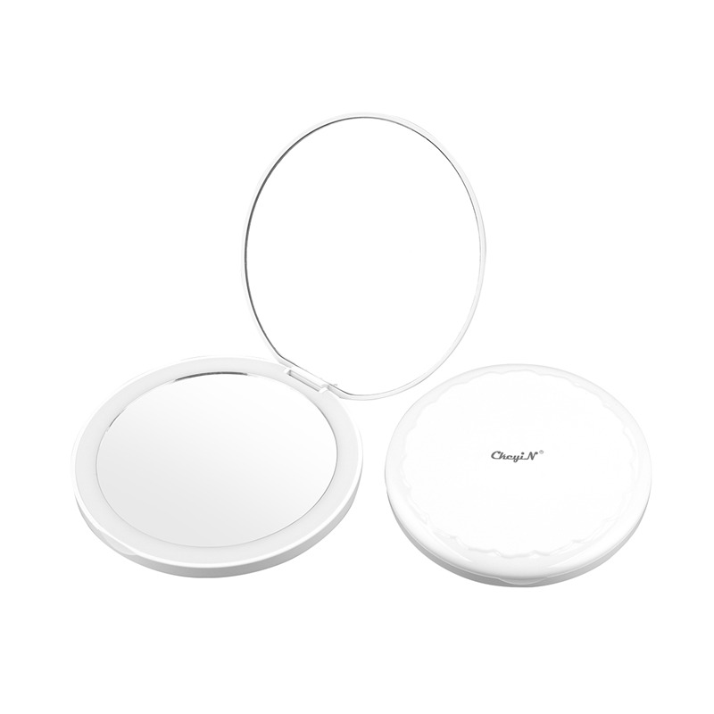2 X Magnifying Makeup Mirror LED Portable Wireless Charging Cosmetic Mirror 12 LED Beads Mirror