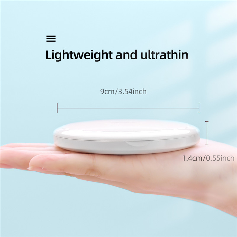 2 X Magnifying Makeup Mirror LED Portable Wireless Charging Cosmetic Mirror 12 LED Beads Mirror