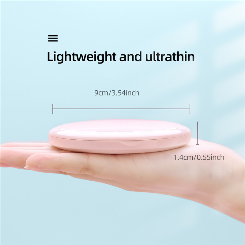 2 X Magnifying Makeup Mirror LED Portable Wireless Charging Cosmetic Mirror 12 LED Beads Mirror