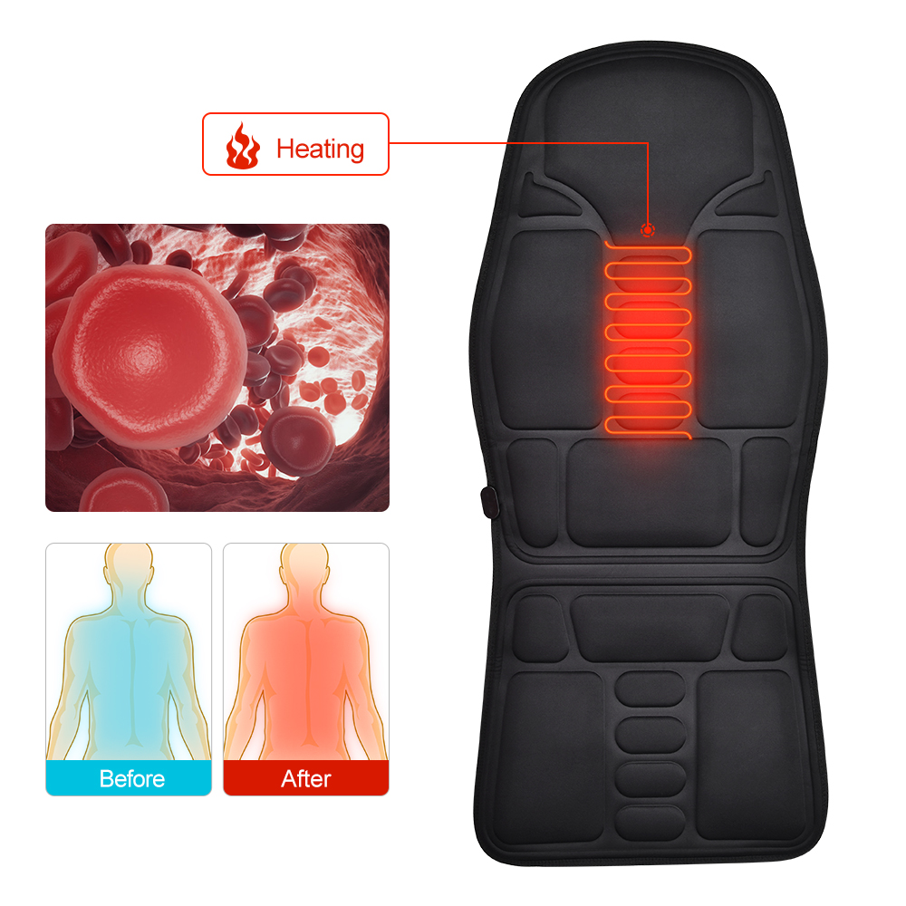 Electric Vibrating Car Massage Massage Chair Mat Portable Massager Cushion Home Infrared Heating Back Vibrator Massage Pads - image 2