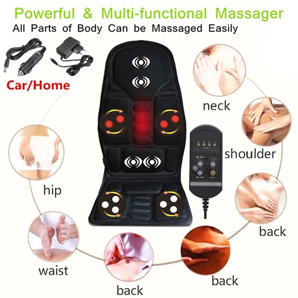 Electric Vibrating Car Massage Massage Chair Mat Portable Massager Cushion Home Infrared Heating Back Vibrator Massage Pads - image 5