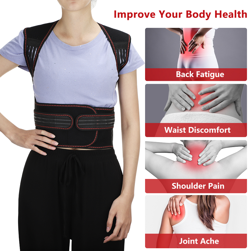 Self Heating Back Support Waist Brace Magnets Heating Therapy Support Belt Back Posture Corrector Spine Back Lumbar Belt