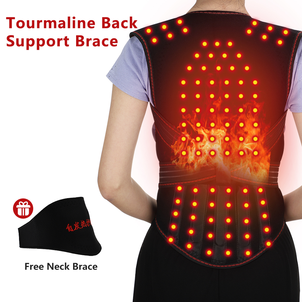 Self Heating Back Support Waist Brace Magnets Heating Therapy Support Belt Back Posture Corrector Spine Back Lumbar Belt