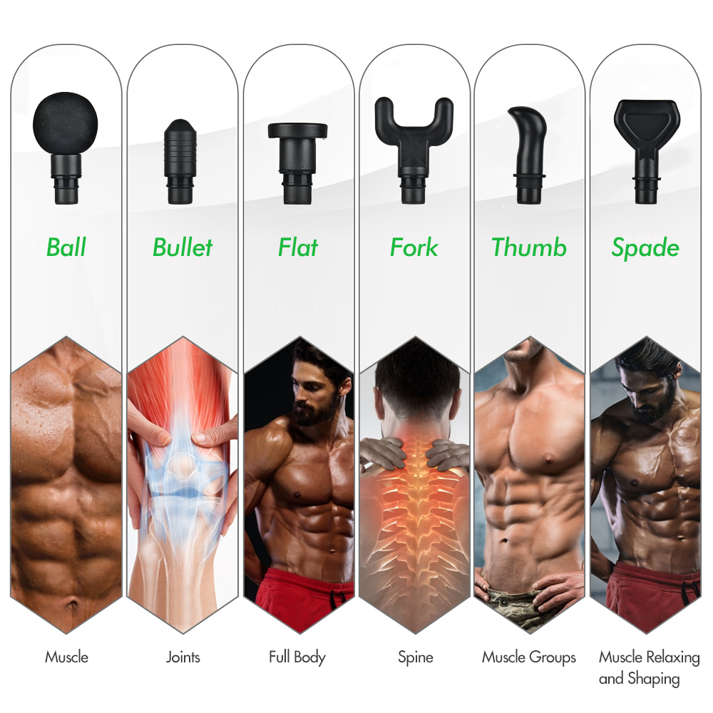 LCD Display Electric Massage Gun Cordless Deep Powerful Tissue Muscle Body Massager